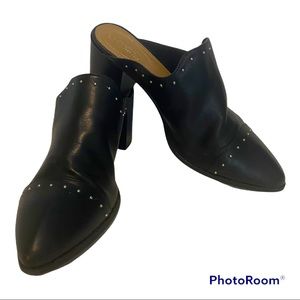 Black heeled Mules with silver Rivets SZ 8
